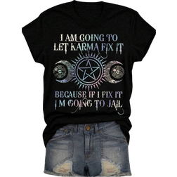 Shein Plus Moon Star Print TShirt Casual Crew Neck Short Sleeve TShirt Womens Plus Clothing