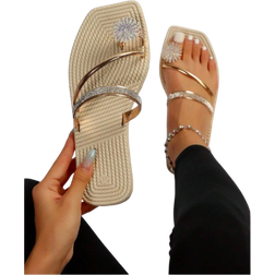 Shein Women's Rhinestone Flat Sandals