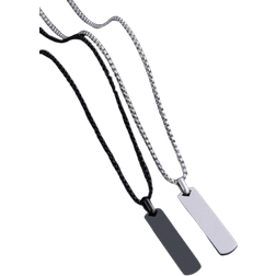 Shein 1pc Men's Stainless Steel Three-Dimensional Rectangular Geometric Necklace
