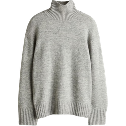 H&M Fine-Knit Mock Turtleneck Sweater - Gray