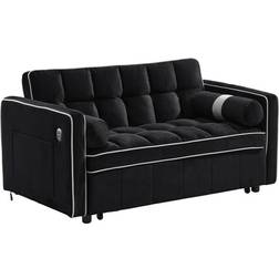 Mercer41 Shaiana 54.72" Velvet Square Arm Bed Sofa 54.7" 2 Seater