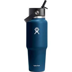 Hydro Flask Wide Mouth with Flex Straw Cap Indigo Vattenflaska 0.946L
