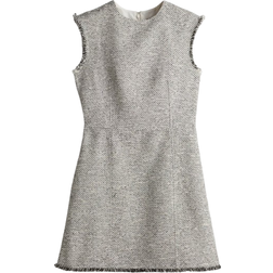 H&M Ladies White Textured-weave dress