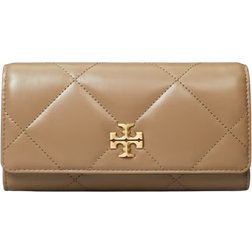 Tory Burch Kira Diamond Quilt Flap Wallet - Taupe Oak