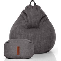 Green Bean 2er Set Indoor Home Linen Hocker mit EPS Perlen Füllung Sitzsack 2Stk.