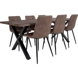 Ebuy24 Tony Matgrupp 1 Matbord Och 6 Matstolar Ljusbrun Och Ek Bordsgrupp