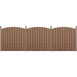 Neu.Holz Gartenzaun Sichtschutzzaun Windschutz Lamellenzaun 562x165-185 cm Rund 562x185cm