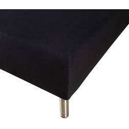 Boxlagen 120x200 cm Sort 100% Bomuldssatin Lagen Sort (200x120cm)