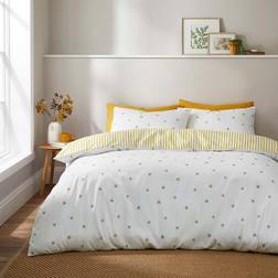 Dunelm Printed Bee & Pillowcase Set - Duvet Cover Yellow (200x200cm)