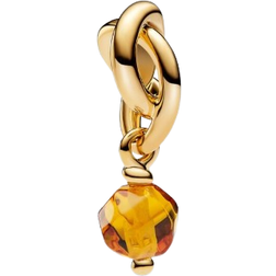 Pandora Faceted Honey Eternity Circle Gold-Plated Dangle Charm