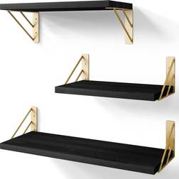 Bayka Mounted Rustic Wood Set of 3 Wall Shelf 41.9cm