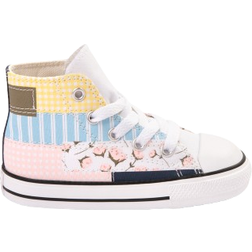 Converse white multi all star hi patchwork Girls Toddler Trainers White Multi EU 19