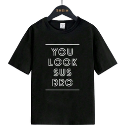 Shein Boys Casual Basic Round Neck Short Sleeve TShirt With Simple Letter Slogan Print