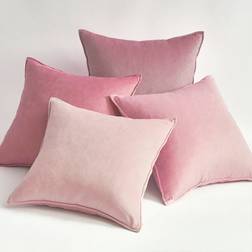 Topfinel Square Velvet Gradient Pillow Set of 4 16.0 H x 16.0 W in Cushion Cover Pink (40.6x40.6cm)