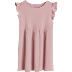 H&M Girls Pink Ribbed jersey dress