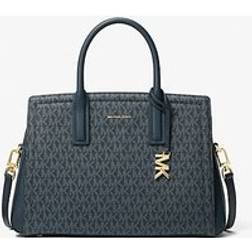 Michael Kors Laila Medium Signature Logo Satchel - Blue