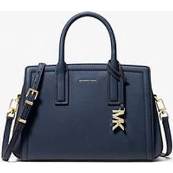Michael Kors Laila Small Pebbled Leather Satchel - Blue