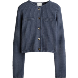 H&M Pearl Pattern Cardigan - Dusty Blue