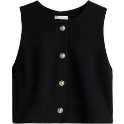 H&M Bouclé Jersey Vest - Black