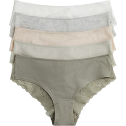 H&M Hipster Briefs 5-pack - Khaki Green/Light Gray Melange