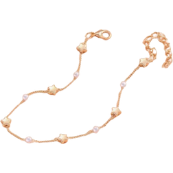 Shein 1pc Minimalist Copper Starfish Charm Anklet With Faux Pearl Pendant Beach Vacation Style Suitable For Women's Daily Wear
