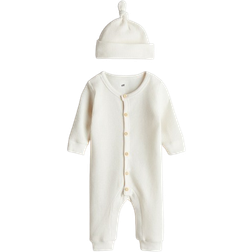 H&M Waffle Cotton Set 2piece - Cream (1246029003)