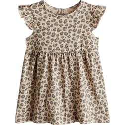 H&M Printed Cotton Dress - Beige/Leopard Print (1265912009)