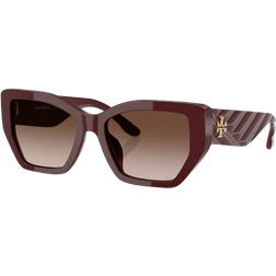 Tory Burch Burgundy Gradient Cat Eye Sunglasses TY7187U - Berry Red