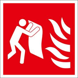 Double-Sided Plastic Sign Fire Blanket 150x150mm
