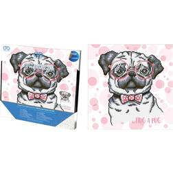 Diamond Dotz Hug A Pug with Frame 13.7 x 13.7