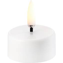 Uyuni Genopladeligt Fyrfadslys LED Ø3,9 x H2,3 cm Hvid LED-lys 2.3cm 2stk