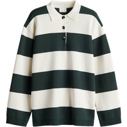 H&M Fine-Knit Polo Sweater - Green