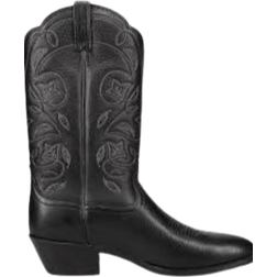 Ariat Womens Heritage Wide Calf Round Toe Western Cowboy Dress Boots Mid Calf Low Heel 1-2" Black