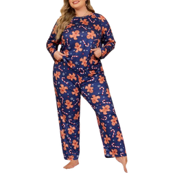 Shein Christmas Cookie Man Long Sleeve Pajamas Set