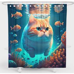 DDS-DUDES Cute cat shower curtain