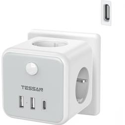 Tessan USB Eluttag 3 Vägs 6 Inch Multikontakt Adapter