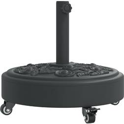 vidaXL Parasollfot Med Hjul För Ø38 48 Mm Stolpar 27 Kg Rund