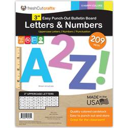 FreshCut Crafts Bulletin Board Letters & Numbers Happy 3 in Capital Alphabet 209 pcs
