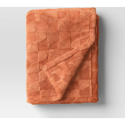Room Essentials Geometric Jacquard Faux Blankets Brown (152.4x127cm)