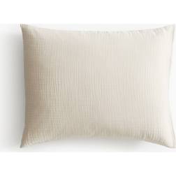 H&M Cotton Muslin Pillowcase Pillow Case Beige (60x50cm)