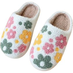 Shein Fashionable Cute Floral Pattern Soft Comfortable AntiSlip Durable Indoor Slippers Warm Plush Slippers For Winter