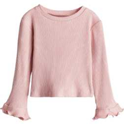 H&M Knitted Sweater With Flared Sleeves - Light Pink (1248217003)