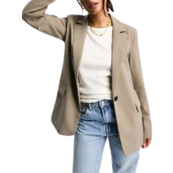 Pull&Bear Oversized blazer gråbrun