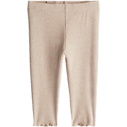 H&M Light Dusty Pink Ribbed Cotton Leggings