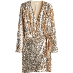 H&M Sequined Wrap Dress - Yellow