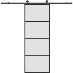 vidaXL Med Beslag 76x205 cm ESG Glas Skjutdörr Frostat glas (76x205cm)