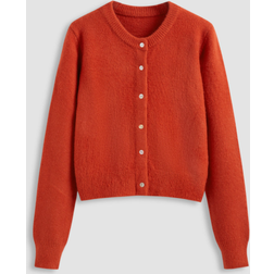 Cider Wool-blend Round Neckline Solid Button Knitted Cardigan
