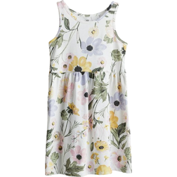 H&M Patterned Cotton Dress - White/Floral (1157735053)