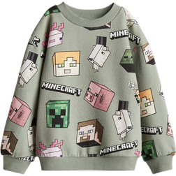 H&M Oversized Printed Sweatshirt - Green