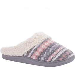 Evshine Warm Knit House Slippers for Women Comfy Fleece Lined Winter Slippers with Memory Foam and Indoor Outdoor Soles, Pink, 9-10.5
